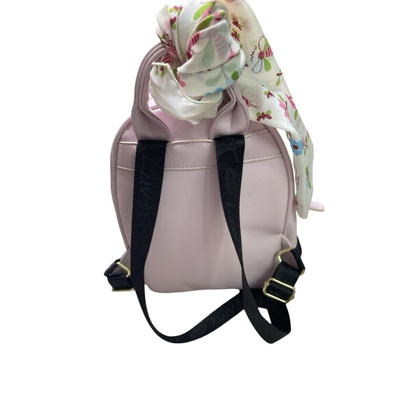 Betsey Johnson Backpack Purse Pink Bubble Bee Floral With Scarf tie - Picture 7 of 10